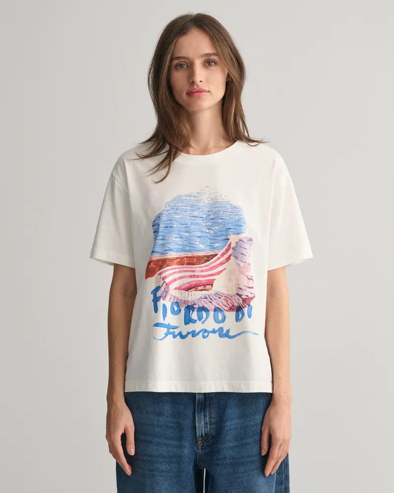Gant Damen Scenery Print T-Shirt 