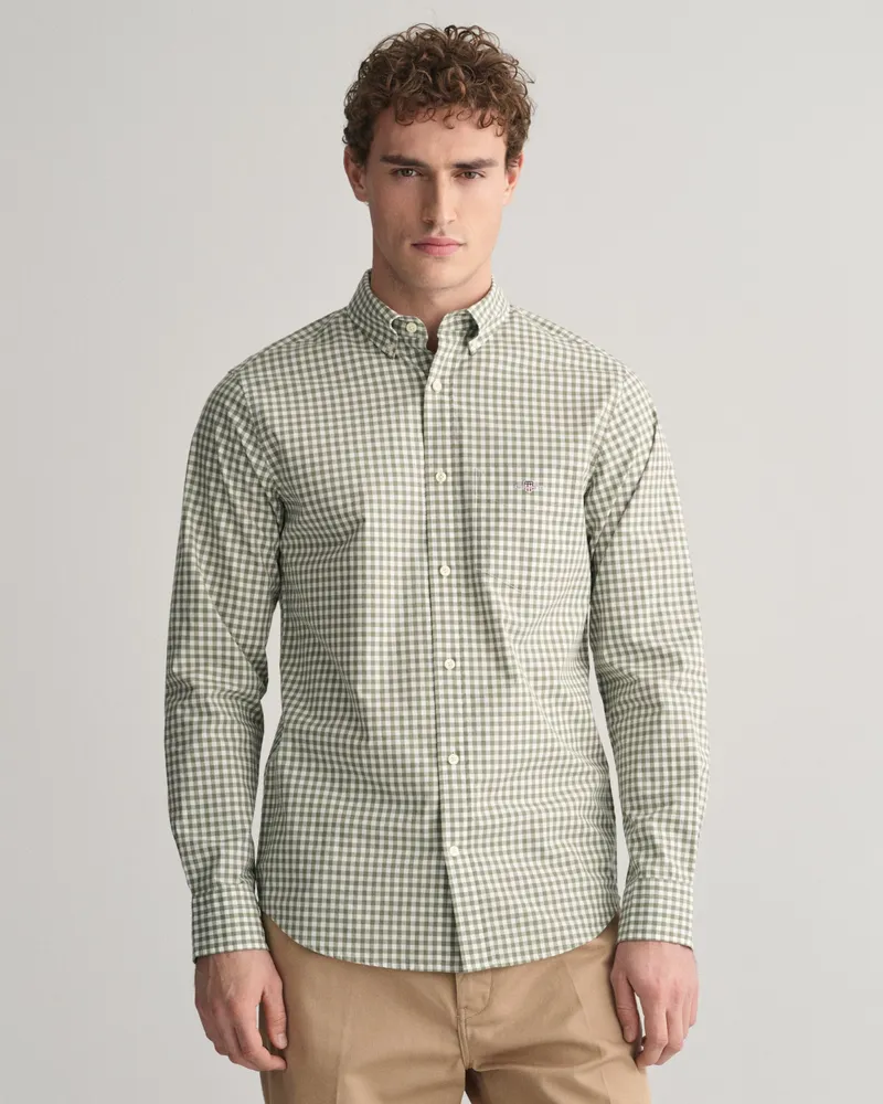 Gant Herren Regular Fit Classic Popeline Hemd mit Vichy-Karo 