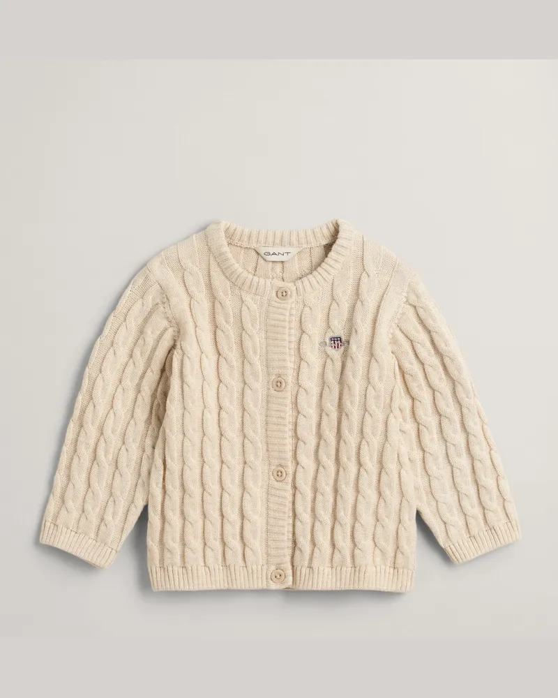 Gant Kids Baby Shield Baumwoll Strickjacke mit Zopfmuster 