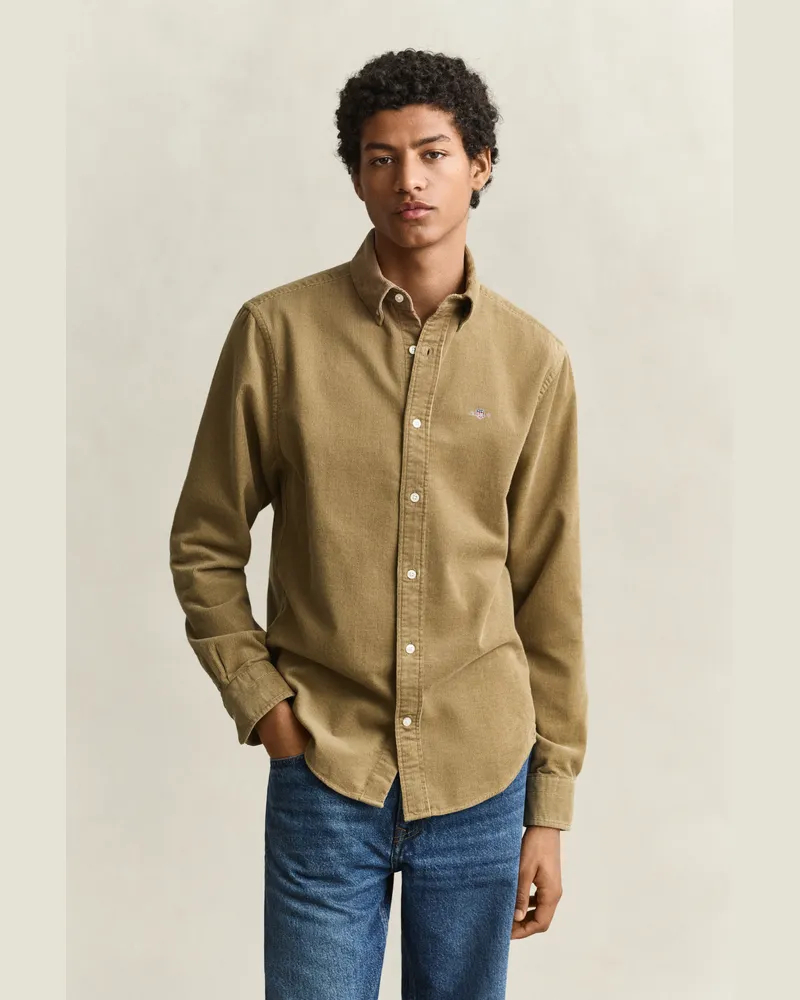 Gant Herren Cordhemd LIGHT TAUPE Light