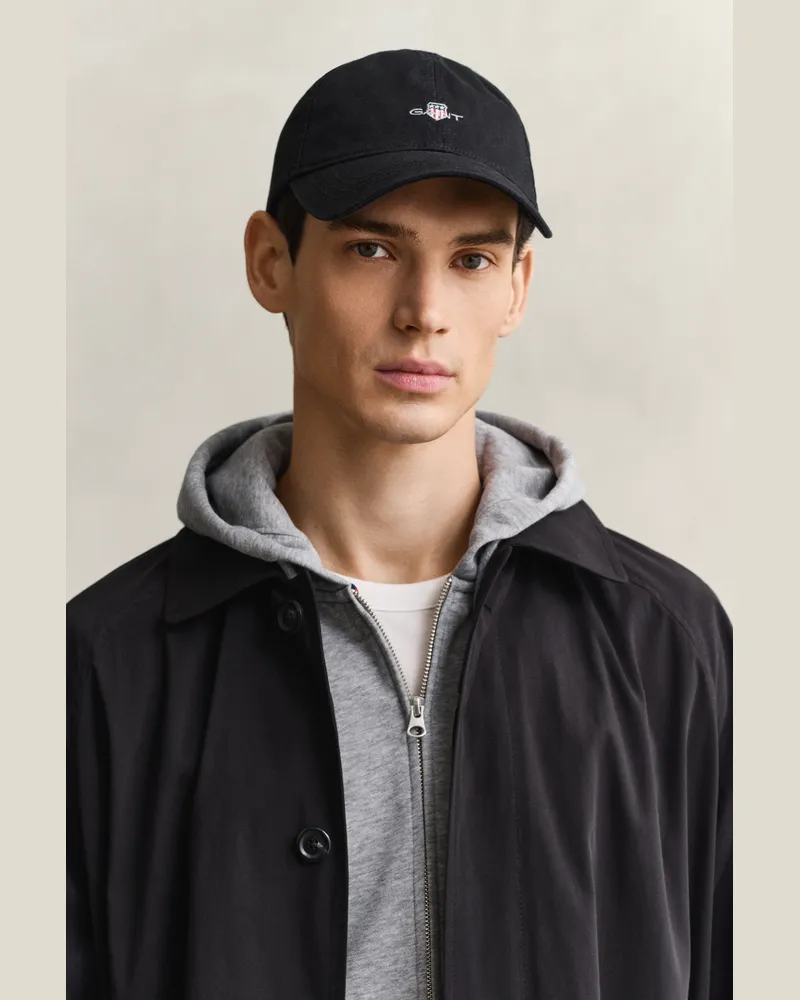 Gant Herren Shield Cap aus Baumwolltwill Schwarz Schwarz