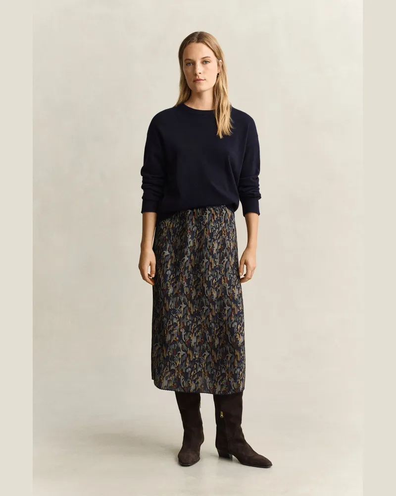 Gant Damen Plissierter Rock mit Print EVENING Blau Evening