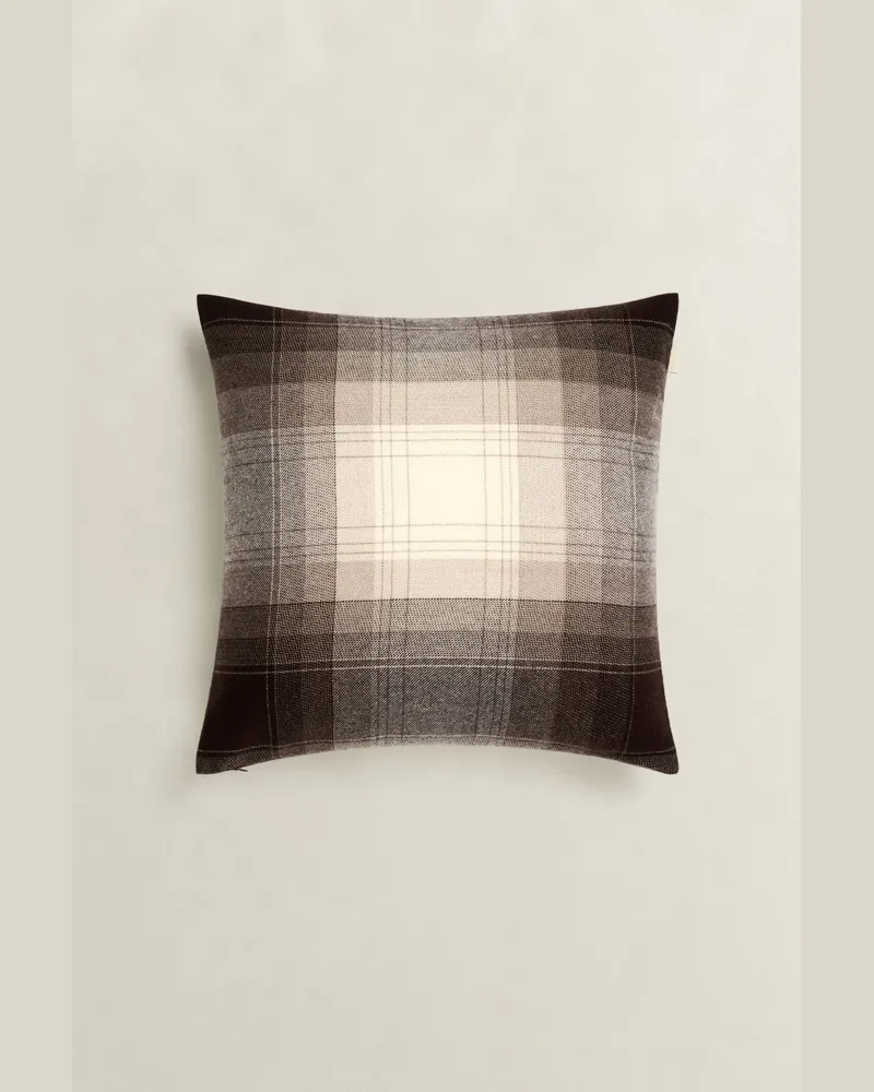 Gant Wohnaccessoires Kissenhülle aus extrafeiner Merinowolle MIST TAUPE Mist