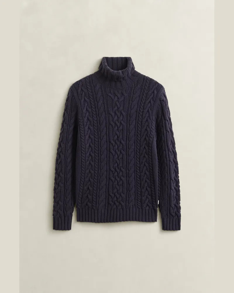 Gant Herren Rollkragenpullover aus Wollgemisch EVENING Blau Evening