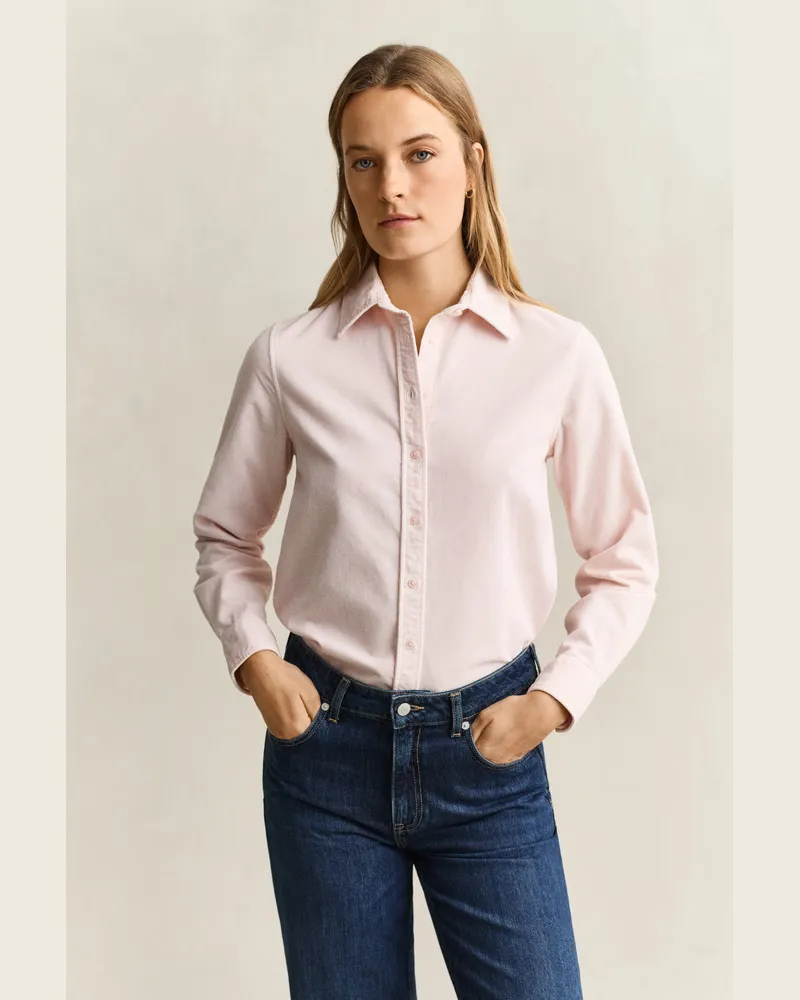 Gant Damen Regular Fit Cordhemd REFINED Rosa Refined