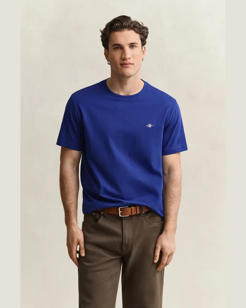 Gant Herren Regular Fit Shield T-Shirt CRISP Blau Crisp