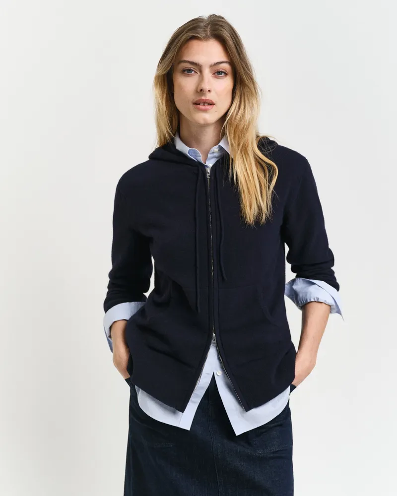 Gant Damen Superfine Lambswool Sweatjacke 