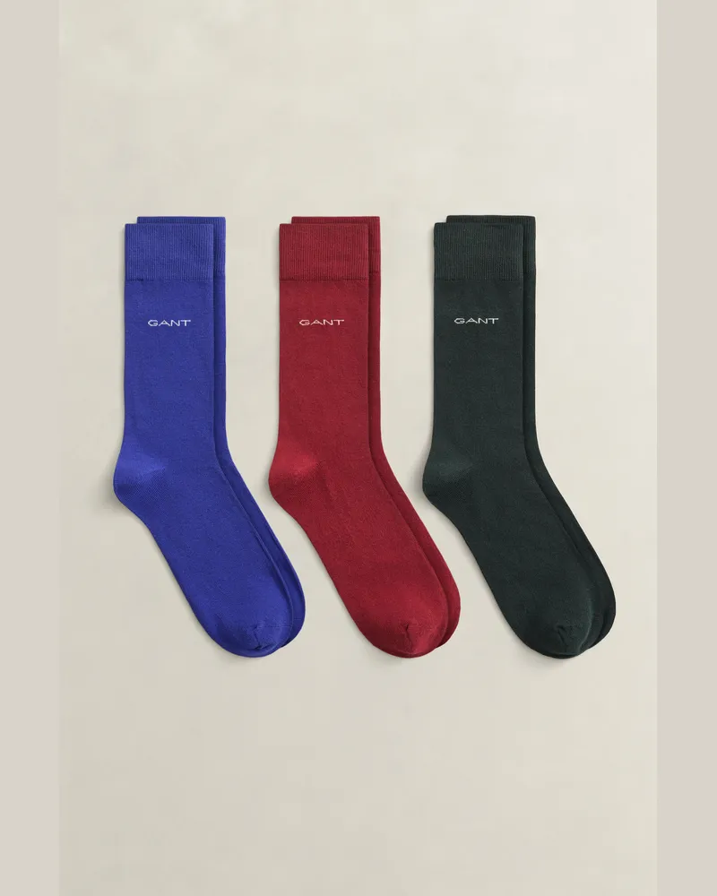 Gant Herren Dreierpack Baumwollsocken TARTAN Grün Tartan