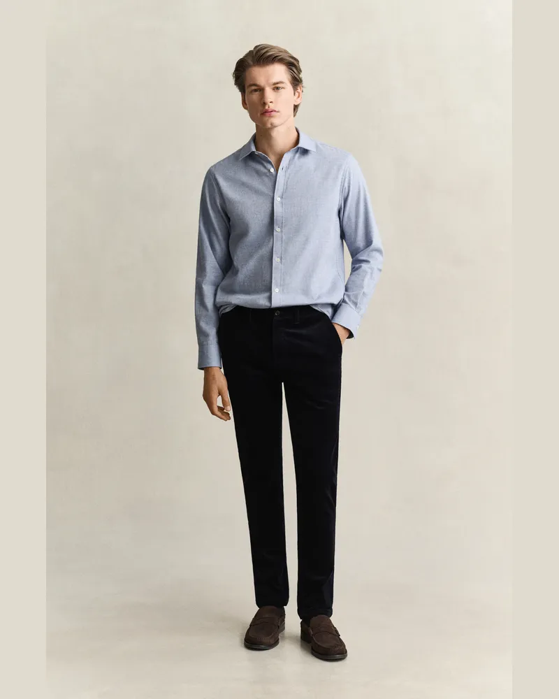 Gant Herren Slim Fit Cord Chinohose EVENING Blau Evening