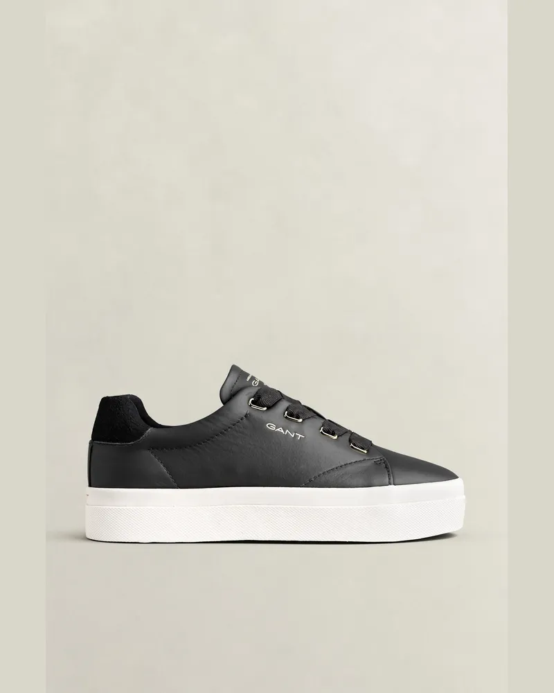 Gant Damen Avona Sneaker aus Leder Schwarz Schwarz