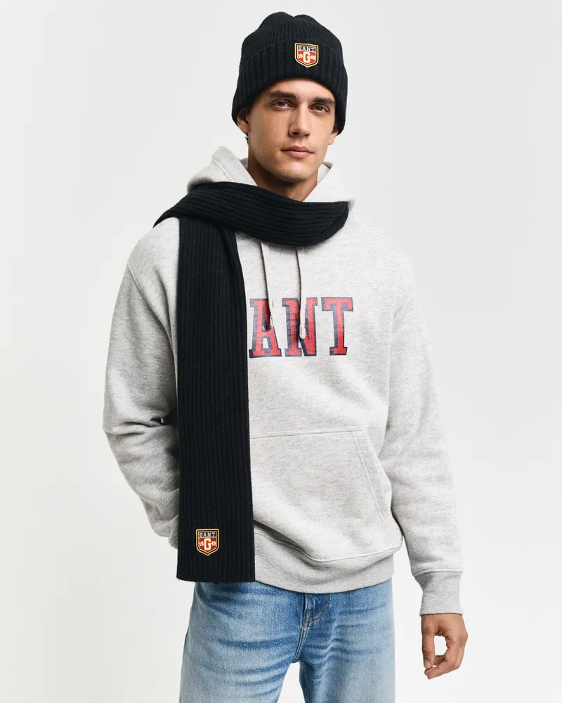 Gant Herren Badge Beanie und Schal aus Wolle im Geschenkset 