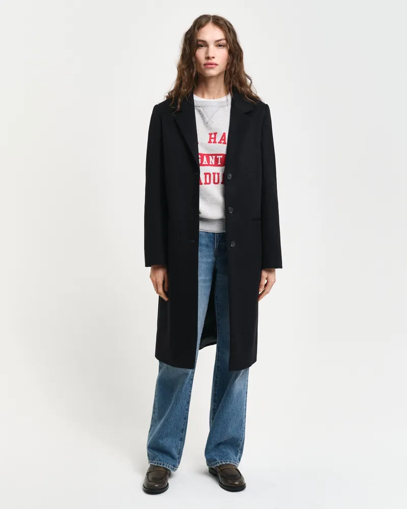 Gant Damen Classic Tailored Fit Wollmantel 