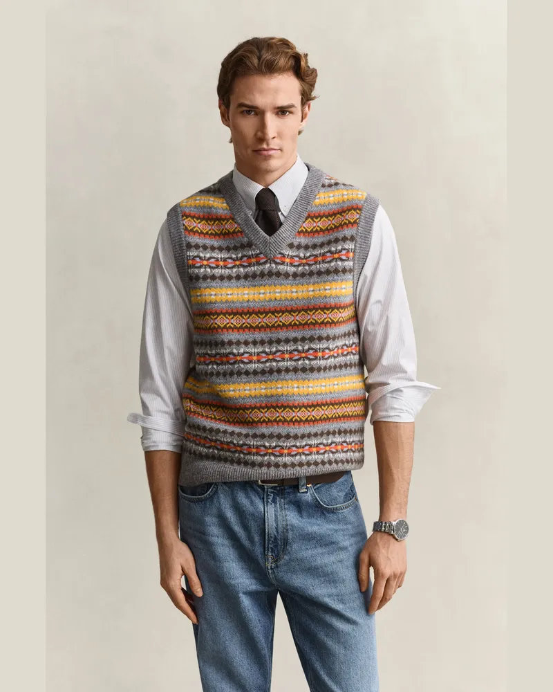 Gant Herren Pullunder mit Fair-Isle-Muster MULTICOLOR Multicolor