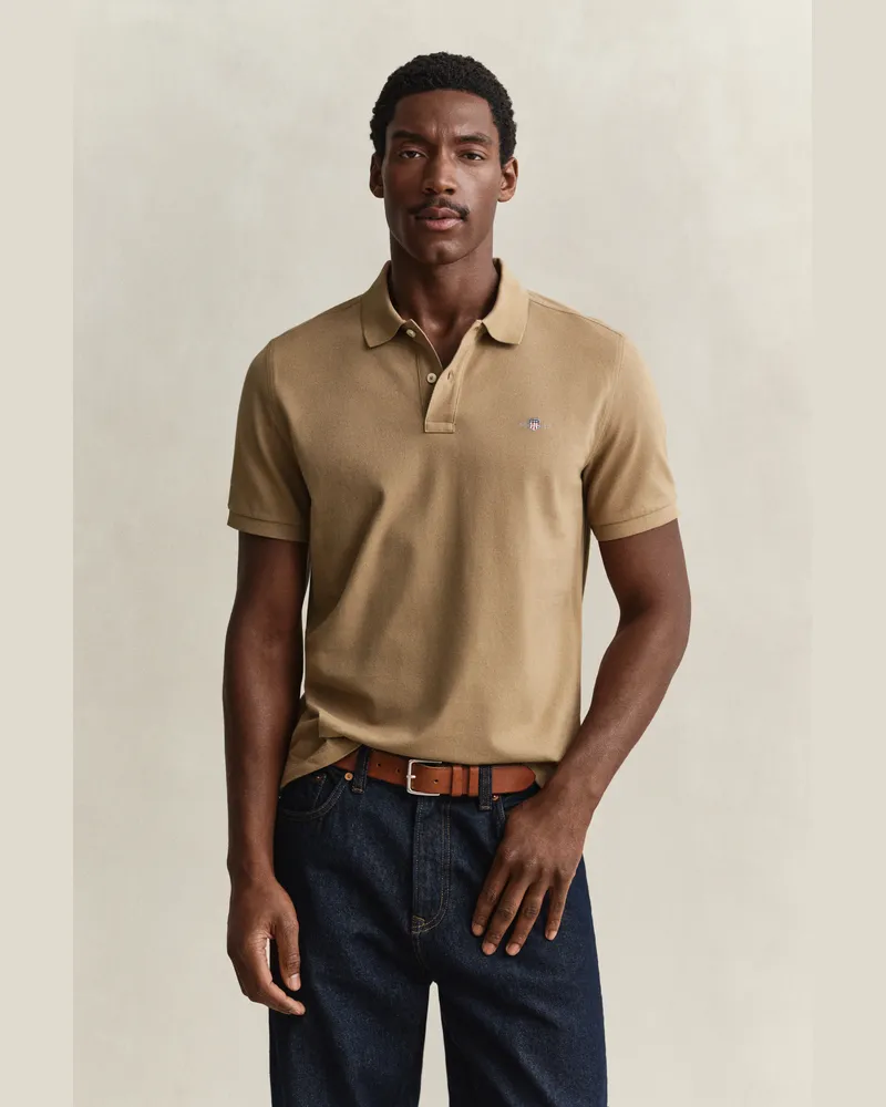 Gant Herren Classic Regular Fit Poloshirt LIGHT TAUPE Light