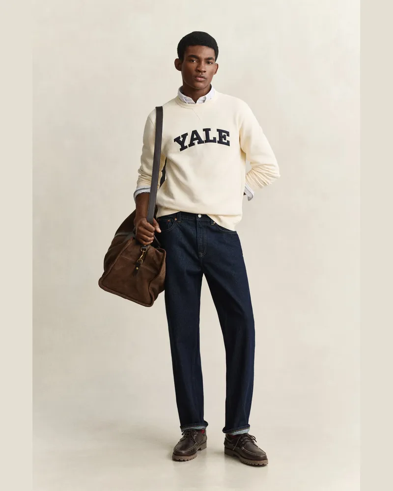 Gant Herren Gant x Yale Rundhals-Sweatshirt CREAM Cream