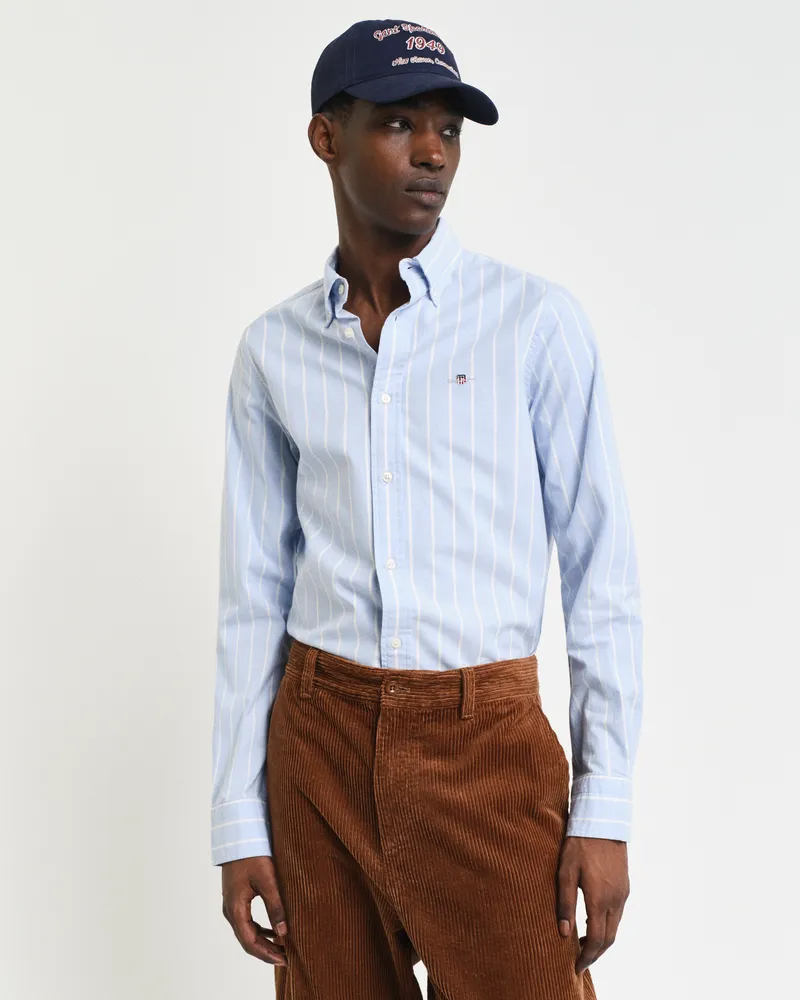 Gant Herren Slim Fit Stretch Oxford-Hemd mit Streifen 