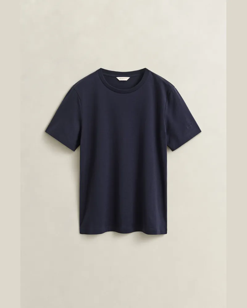 Gant Damen T-Shirt aus Pima-Baumwolle EVENING Blau Evening