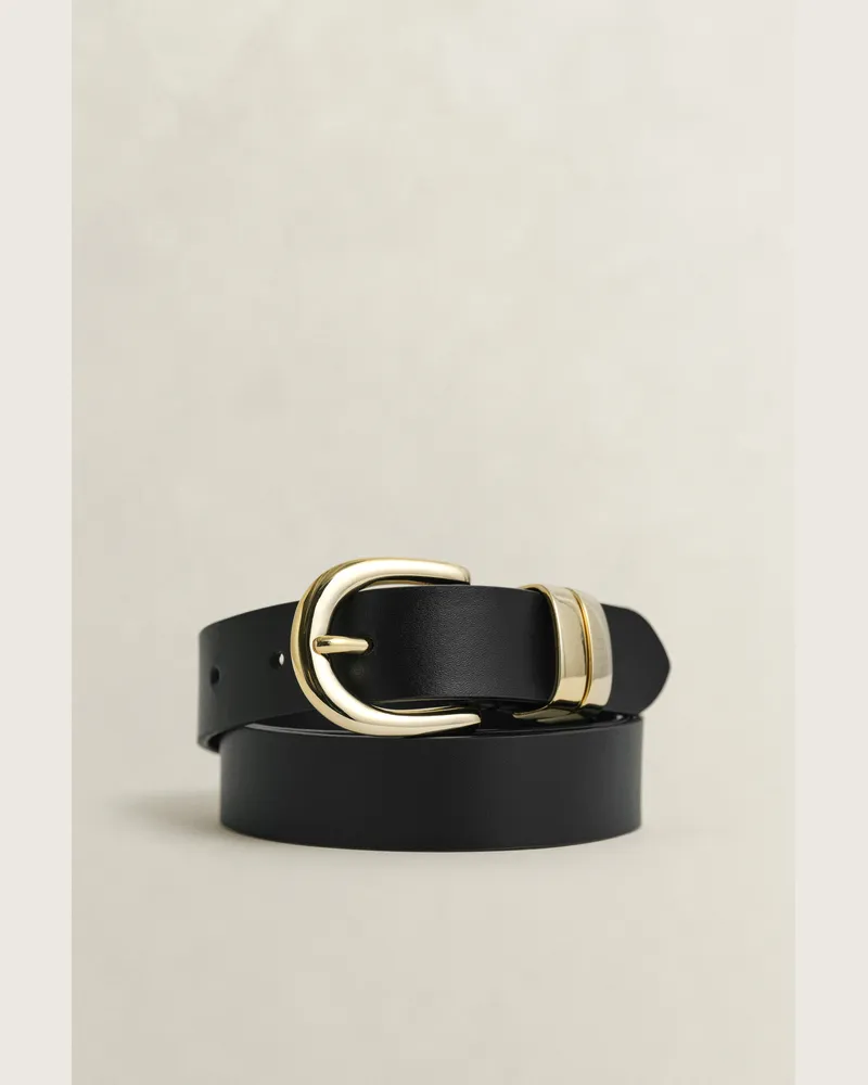 Gant Damen Ledergürtel Schwarz Schwarz
