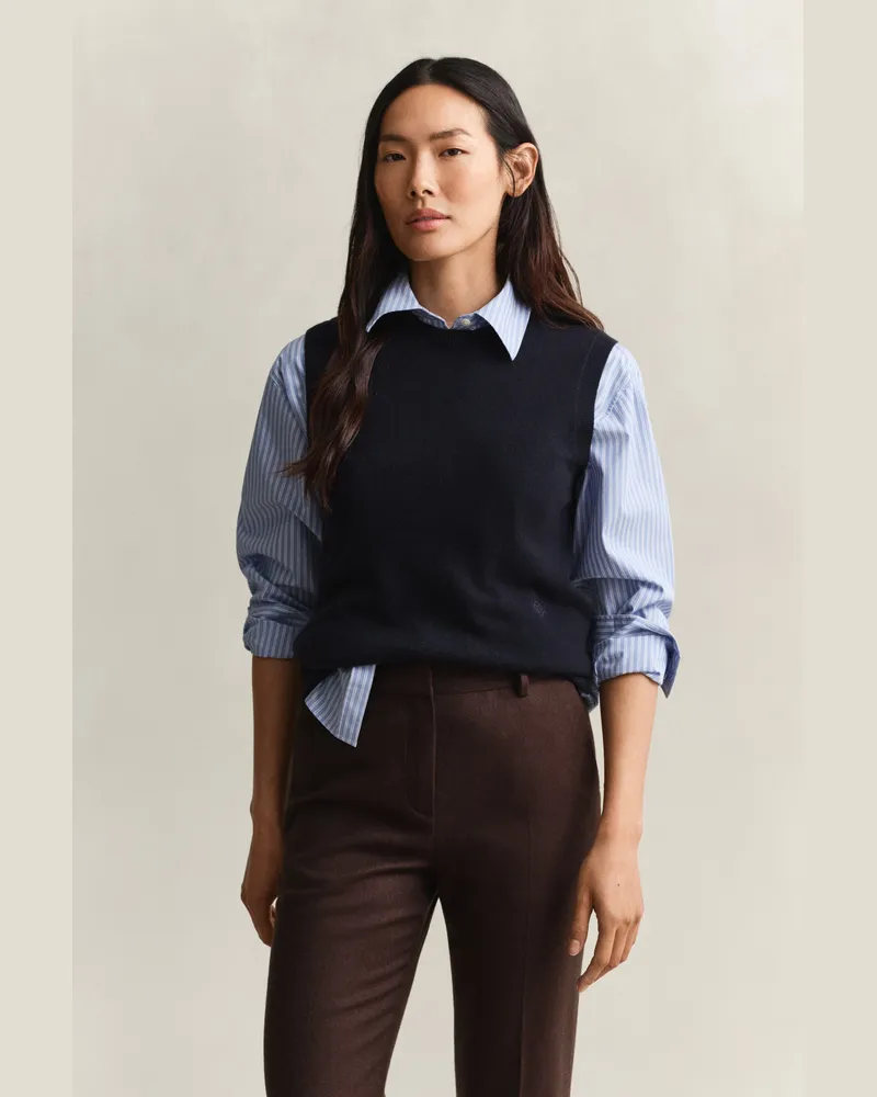 Gant Damen Strickpullunder aus Wolle EVENING Blau Evening