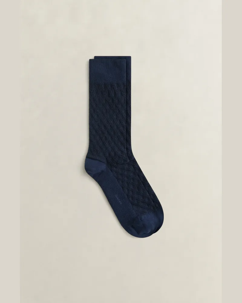 Gant Herren Socken aus mercerisierter Baumwolle mit Tartan-Muster MARINE Marine