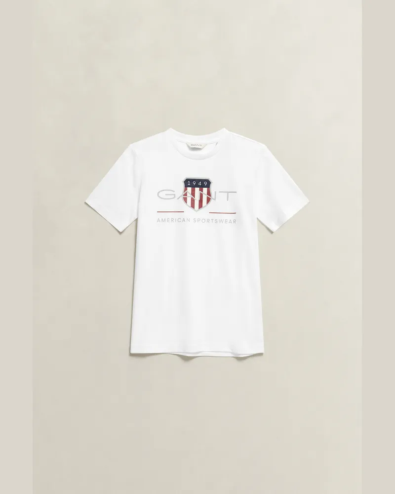 Gant Teenager Archive Shield T-Shirt Weiß Weiß