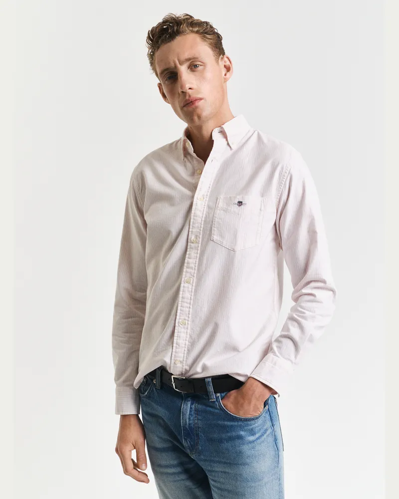 Gant Herren Regular Fit Classic Oxford-Hemd mit Banker-Streifen 