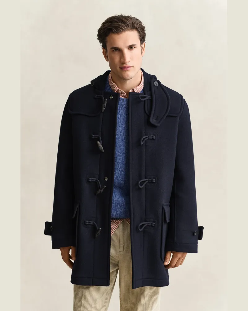 Gant Herren Duffle Jacke aus Wolle EVENING Blau Evening