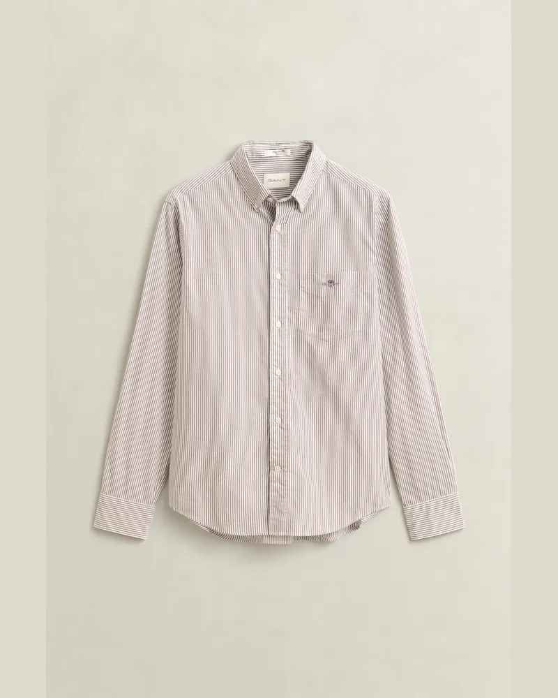 Gant Herren Popeline-Hemd im Regular Fit mit Streifen FADED TAUPE Faded