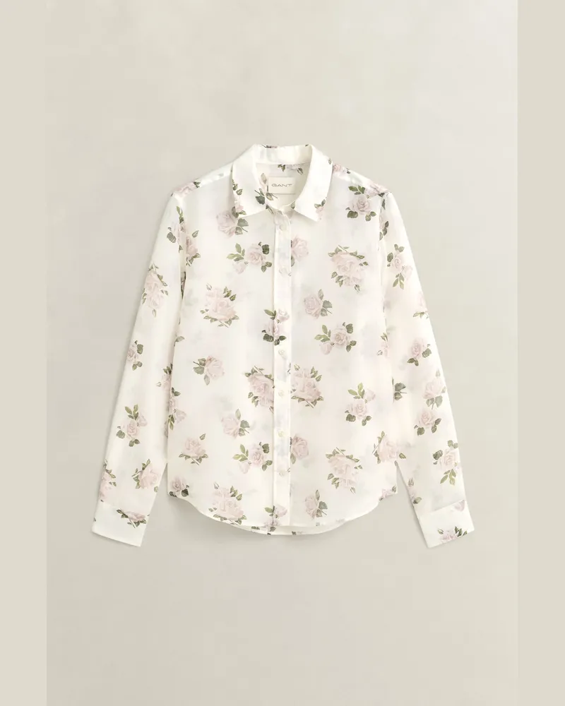 Gant Damen Bluse aus Baumwoll-Seiden-Mix EGGSHELL Eggshell