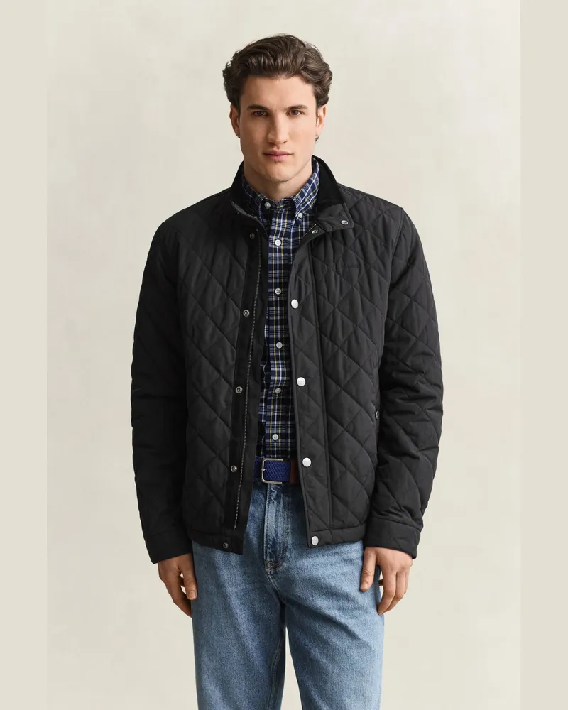 Gant Herren Steppjacke Schwarz Schwarz