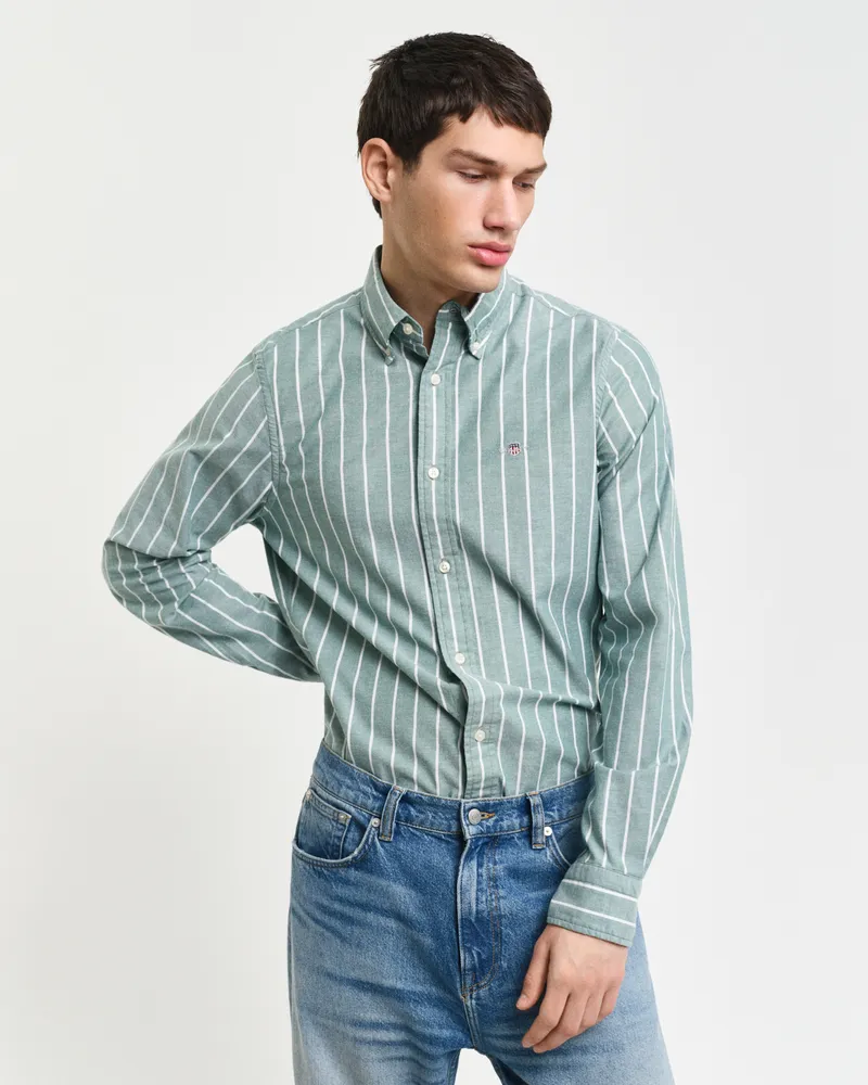 Gant Herren Slim Fit Stretch Oxford-Hemd mit Streifen 