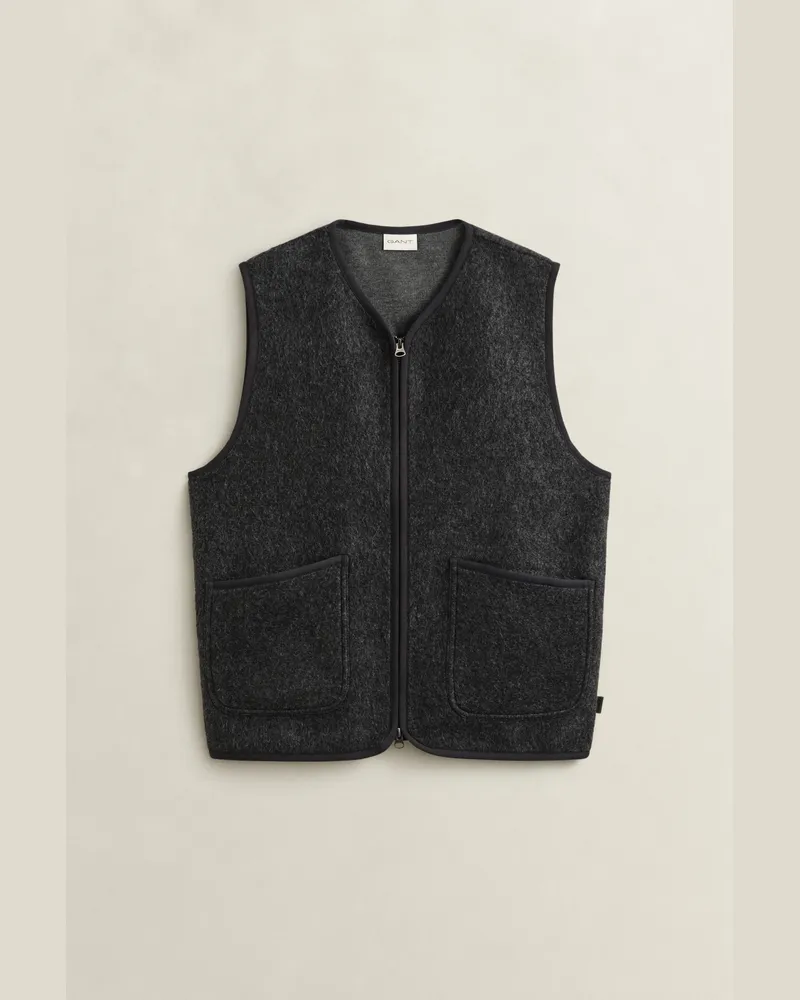 Gant Herren Fleeceweste CHARCOAL MELANGE Charcoal