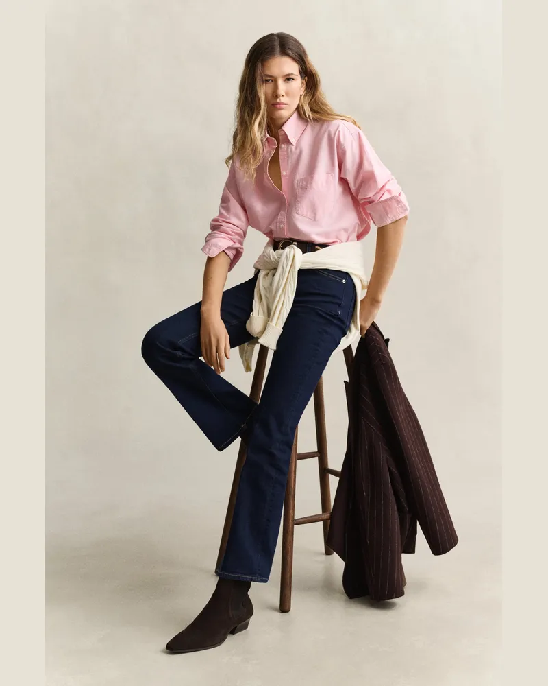 Gant Damen Gant x Yale Oxford-Bluse THE Rosa The