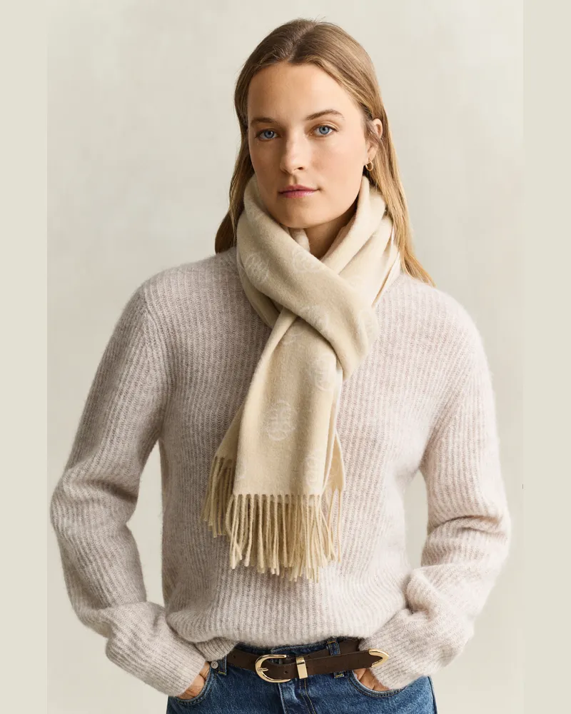 Gant Damen Monogram Wollschal OAT BEIGE Oat