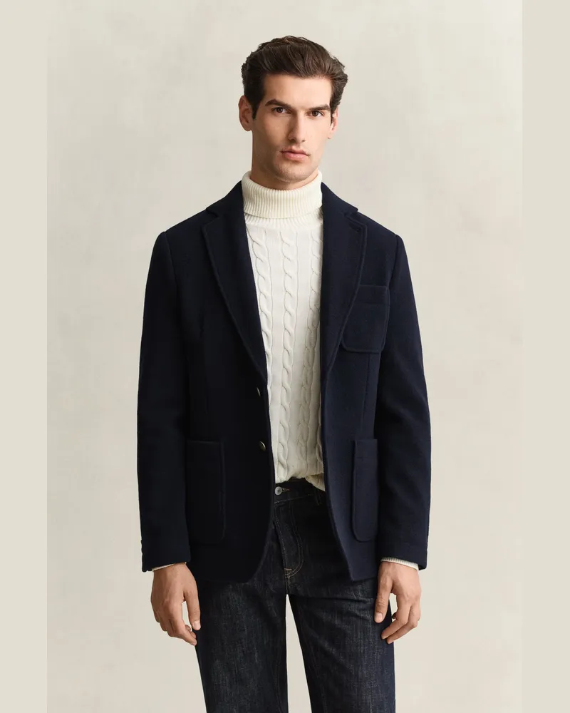 Gant Herren Club Sakko aus Wollfilz EVENING Blau Evening