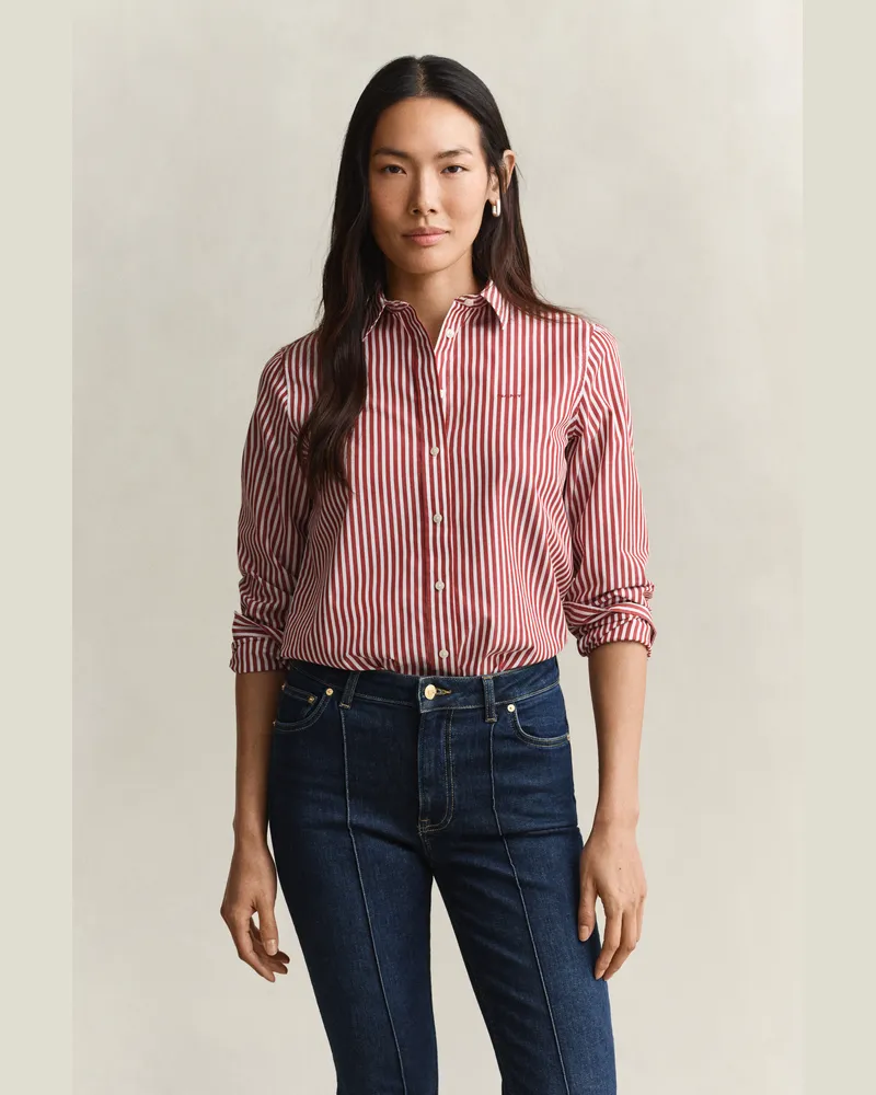 Gant Damen Popeline-Bluse im Regular Fit mit Streifen DEEP GRAPE WINE Deep