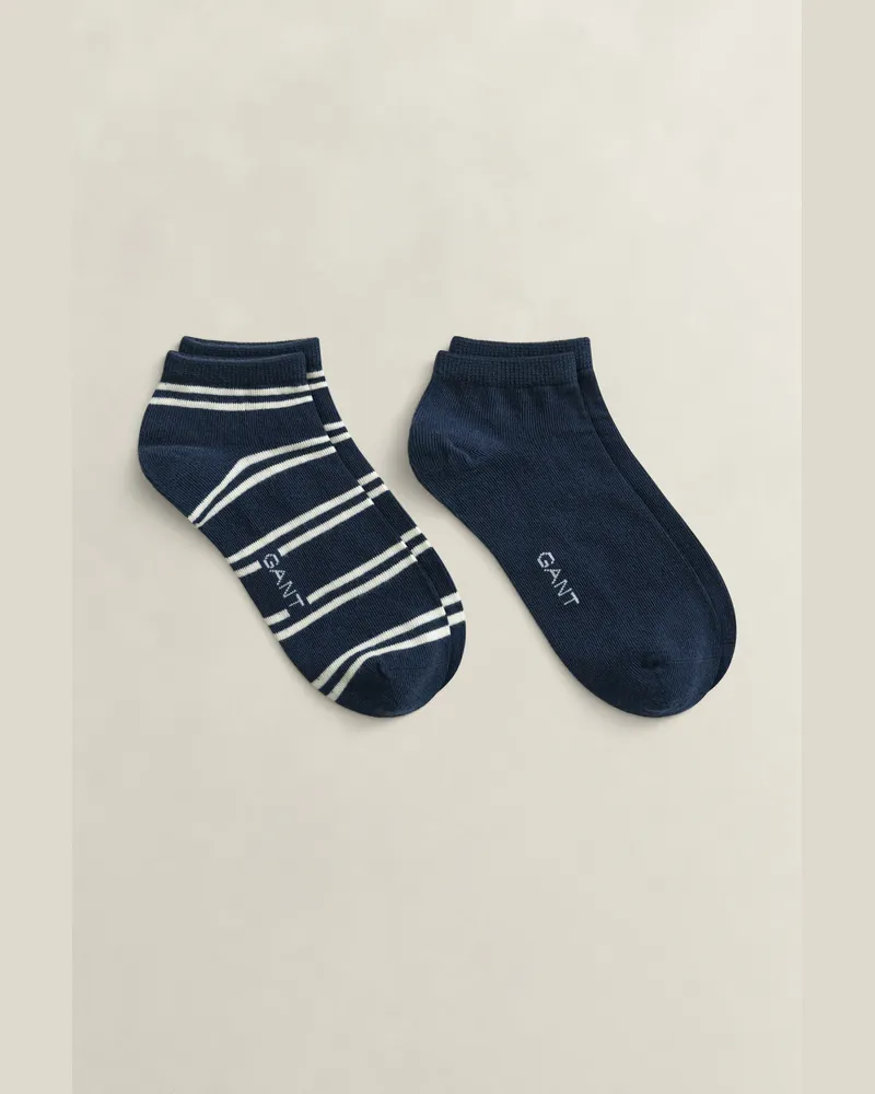 Gant Damen 2er-Pack Knöchelsocken mit Streifen EVENING Blau Evening