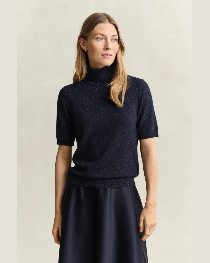 Gant Damen Rollkragenpullover aus Metallic-Wollgemisch EVENING Blau Evening