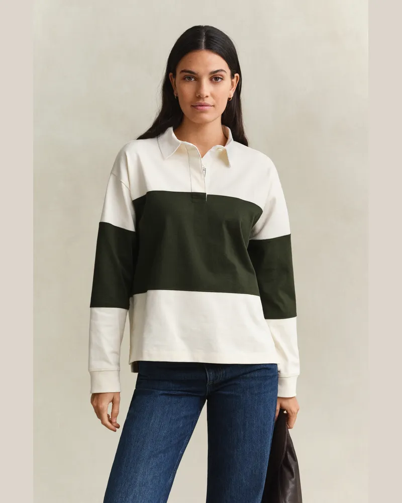 Gant Damen Heavy Rugger im Blockfarbendesign MOSSY Grün Mossy