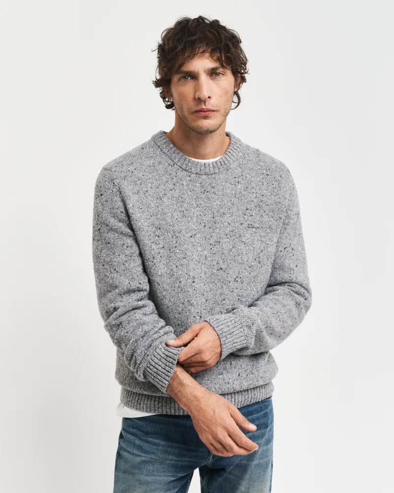 Gant Herren Wool Nepps Rundhalspullover 