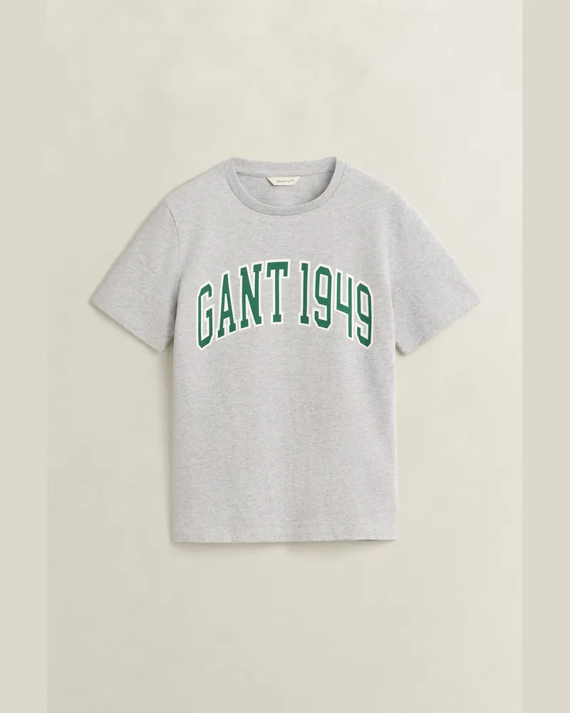 Gant Damen Graphic T-Shirt LIGHT Grau MELANGE Light