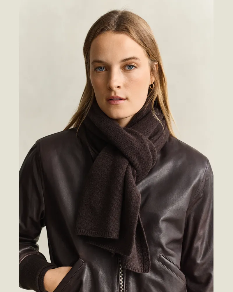 Gant Damen Schal aus Woll-Kaschmir-Mix DEEP Braun Deep