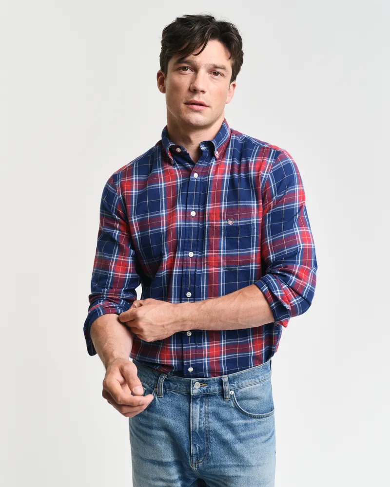 Gant Herren Regular Fit Flanellbluse mit Karomuster 
