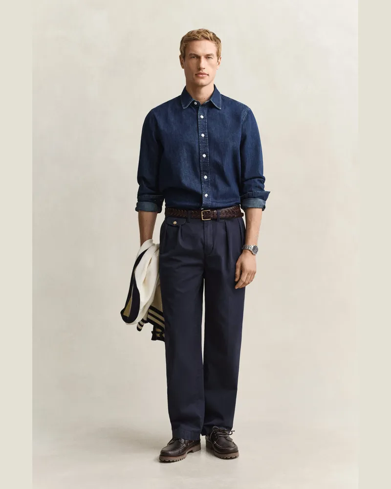 Gant Herren Chinohose aus Baumwolltwill EVENING Blau Evening
