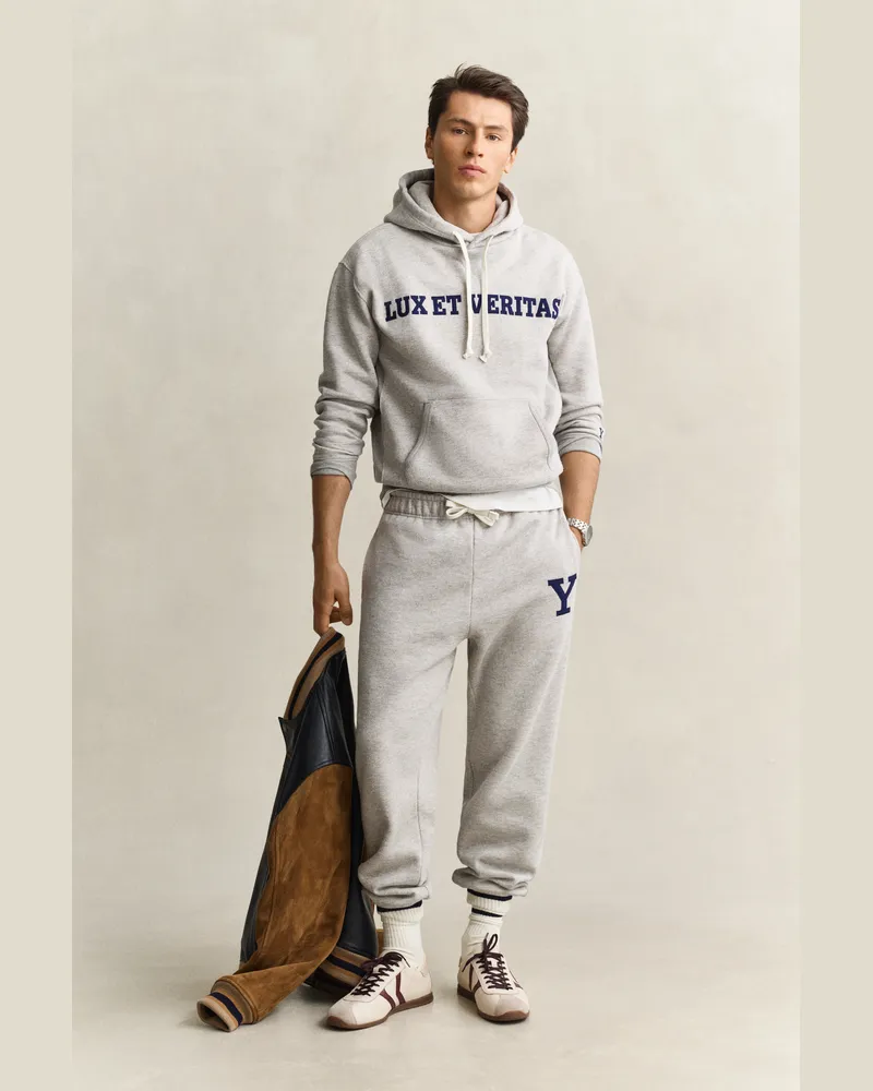 Gant Herren Gant x Yale Sweathose Grau MELANGE Grau
