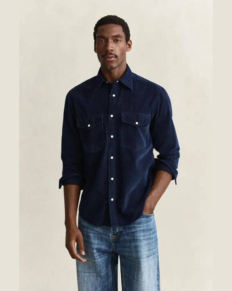 Gant Herren Rodeo Cordhemd INDIGO Indigo
