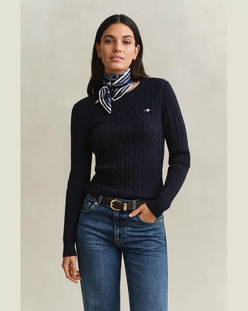 Gant Damen Classic Zopfstrickpullover EVENING Blau Evening