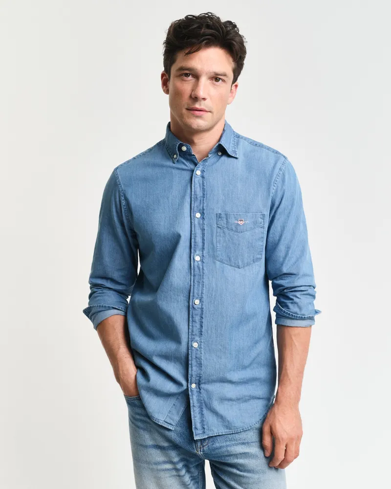 Gant Herren Regular Fit Indigo Hemd 