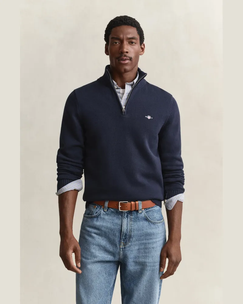Gant Herren Casual Troyer aus Baumwolle EVENING Blau Evening