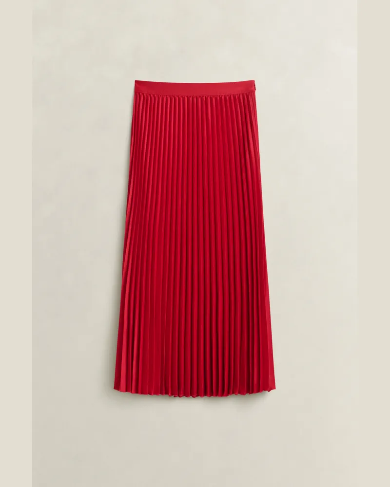 Gant Damen Faltenrock aus Satin RUBY Rot Ruby